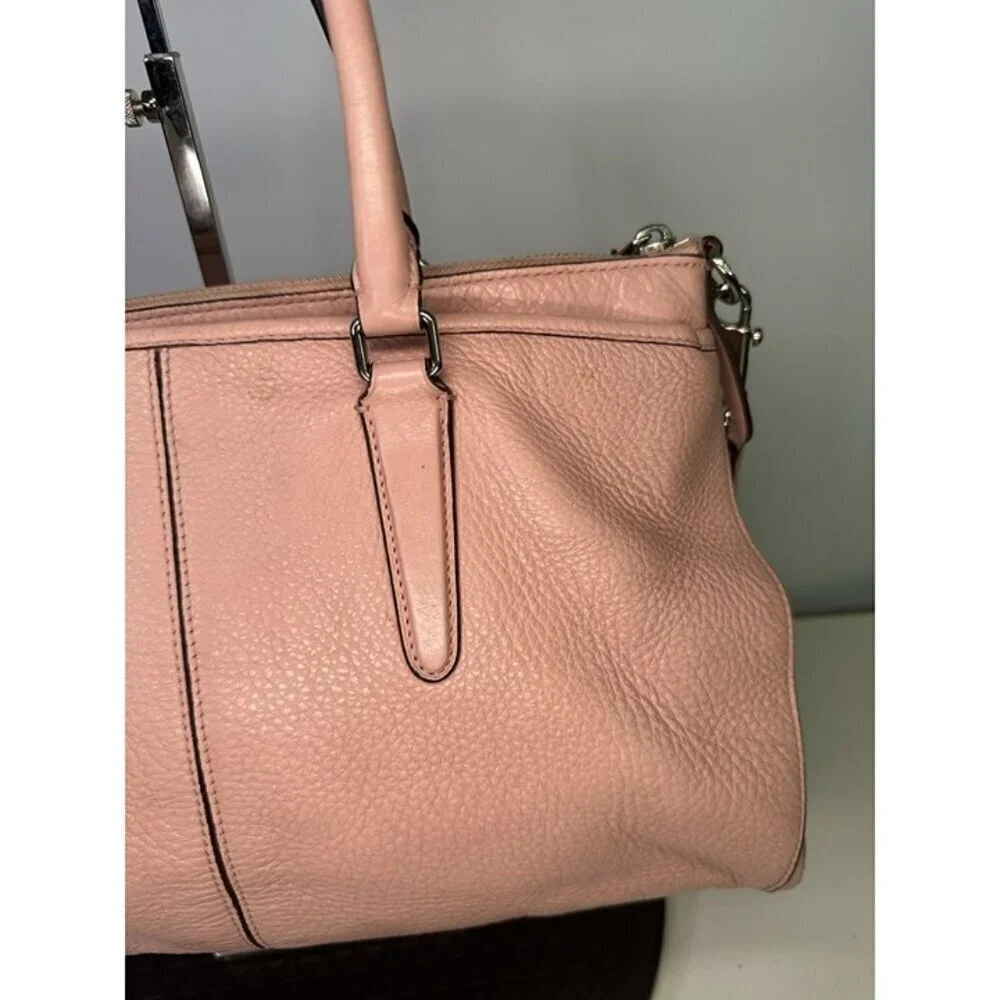 Coach Morgan Satchel Pink Pebbled Leather Shoulder Bag